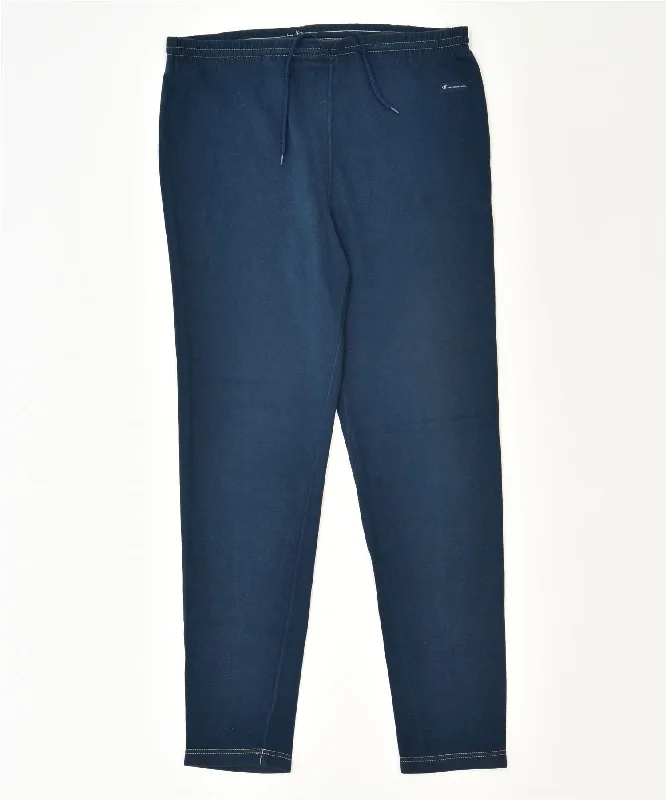 CHAMPION Womens Tracksuit Trousers Medium Navy Blue Cotton Sports