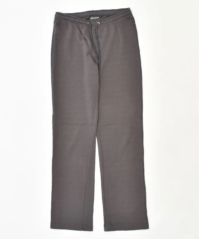 CHAMPION Womens Tracksuit Trousers UK 14 Medium Grey Cotton