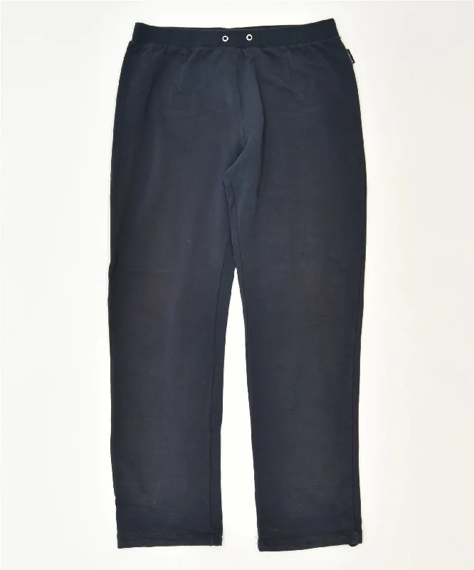 CHAMPION Womens Tracksuit Trousers UK 14 medium Navy Blue Cotton