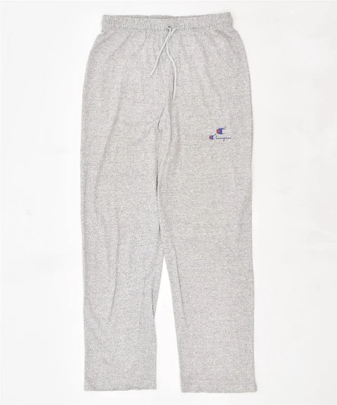 CHAMPION Womens Tracksuit Trousers UK 16 Large Grey Cotton