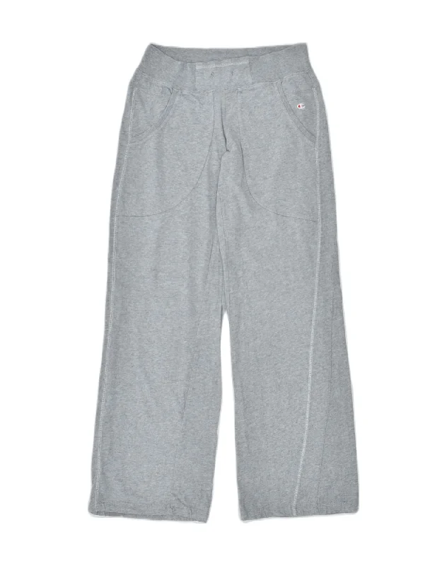 CHAMPION Womens Tracksuit Trousers UK 6 XS Grey Cotton