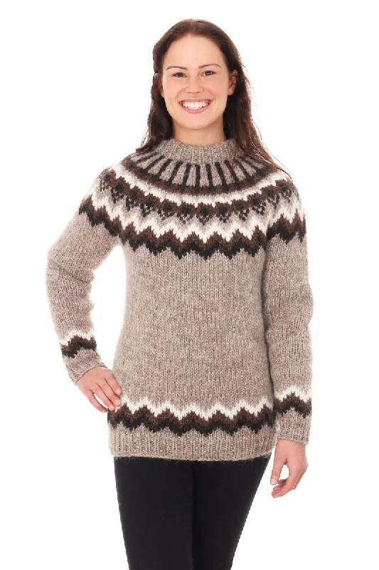 Skjaldmey - Icelandic Sweater - Ivory Beige