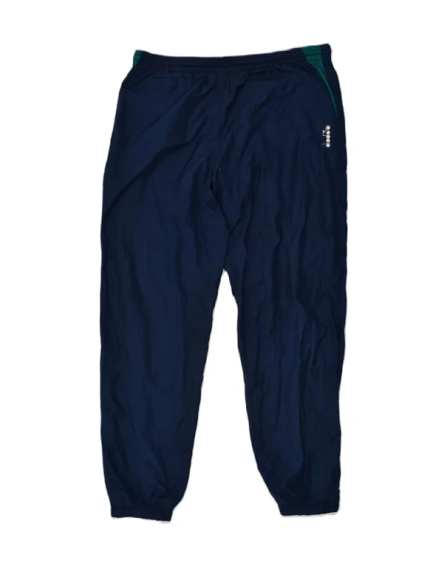 DIADORA Womens Tracksuit Trousers Joggers UK 18 XL Navy Blue Polyester Trousers Bridal Satin DIADORA Womens Tracksuit Trousers Joggers UK 18 XL Navy Blue Polyester Trousers Bridal Satin