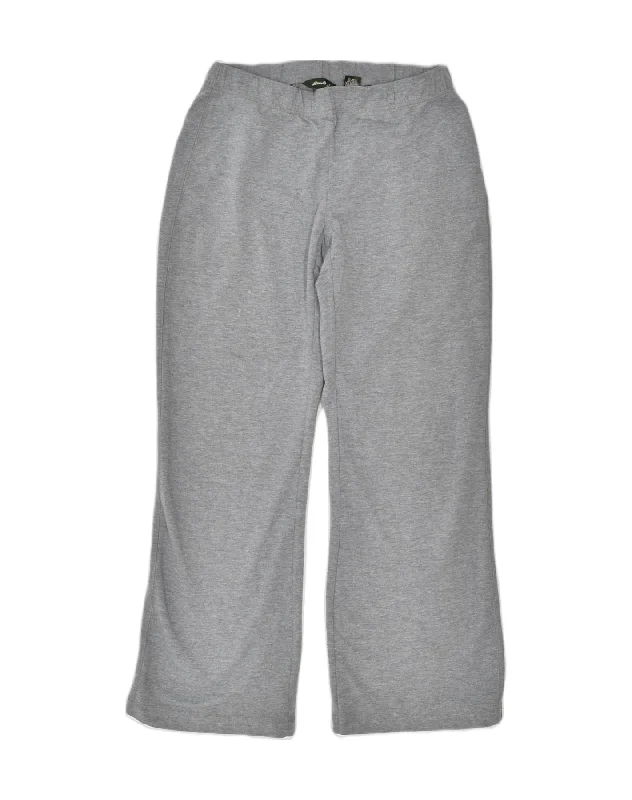 EDDIE BAUER Womens Tracksuit Trousers UK 12 Medium Grey Cotton