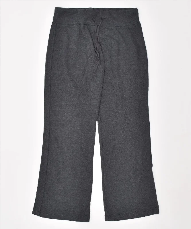 EDDIE BAUER Womens Tracksuit Trousers UK 12 Medium Grey Cotton