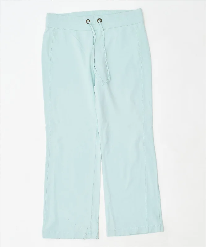 EDDIE BAUER Womens Tracksuit Trousers UK 14 Large Turquoise Cotton