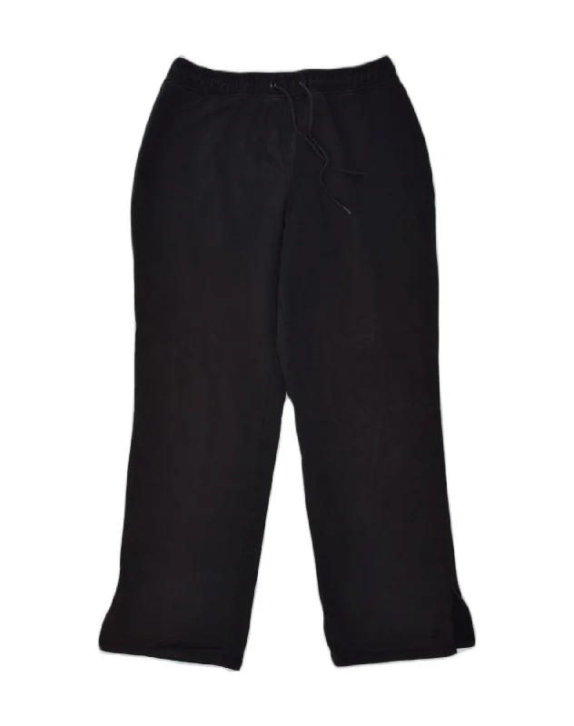 EDDIE BAUER Womens Tracksuit Trousers UK 14 Medium Navy Blue Cotton Trousers Sale Discount
