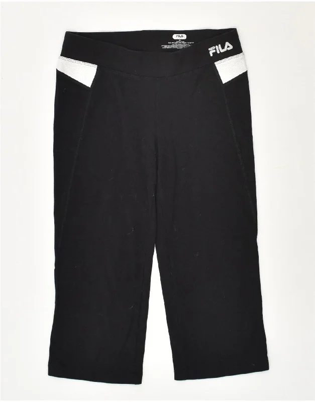 FILA Womens Capri Tracksuit Trousers UK 6 XS Black Cotton Trousers Running Lightweight FILA Womens Capri Tracksuit Trousers UK 6 XS Black Cotton Trousers Running Lightweight