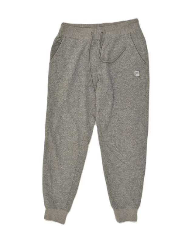 FILA Womens Tracksuit Trousers Joggers UK 10 Small Grey Cotton Trousers Summer Linen