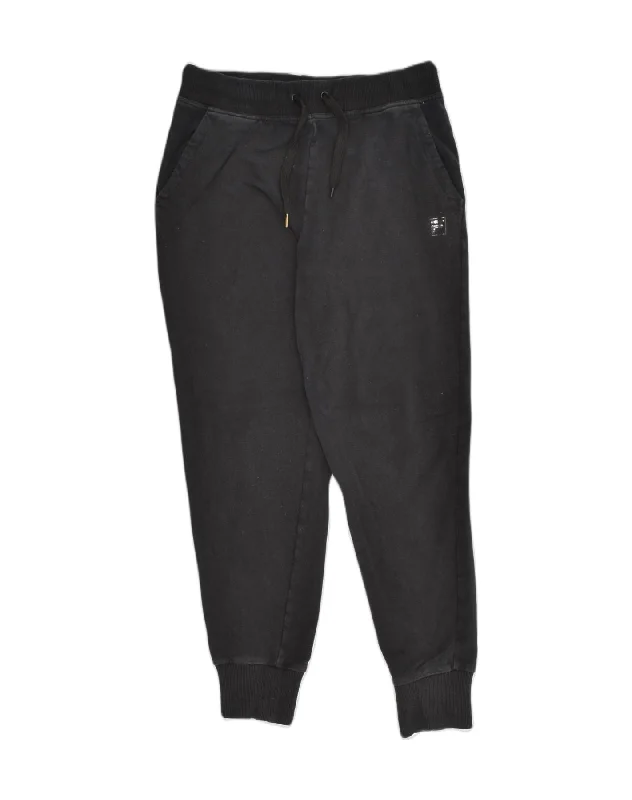 FILA Womens Tracksuit Trousers Joggers UK 12 Medium Black Cotton Trousers Modern Contemporary