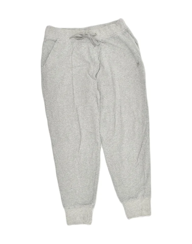 FILA Womens Tracksuit Trousers Joggers UK 14 Large Grey Cotton Trousers Vintage Classic