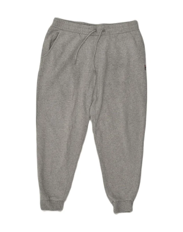 FILA Womens Tracksuit Trousers Joggers UK 14 Large Grey Cotton Trousers Seasonal Trendy