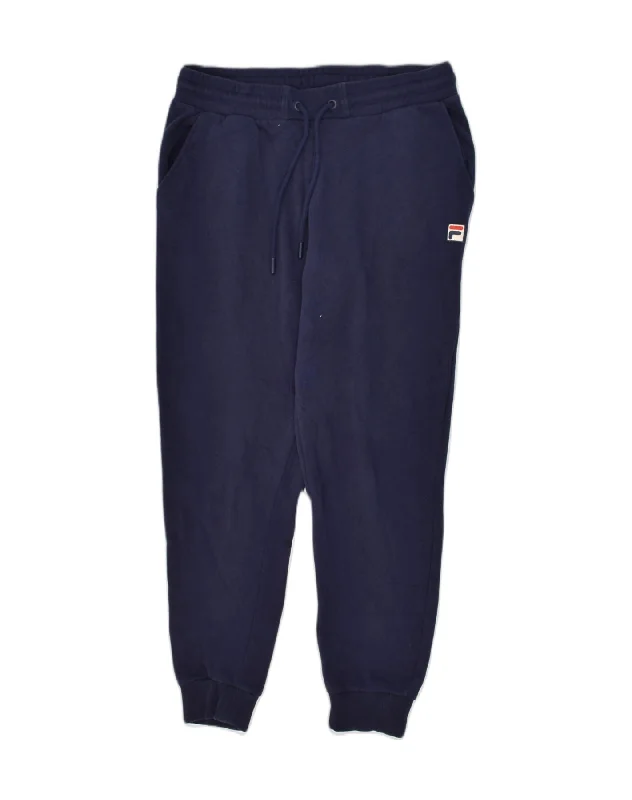 FILA Womens Tracksuit Trousers Joggers UK 14 Medium Navy Blue Trousers Brand Named