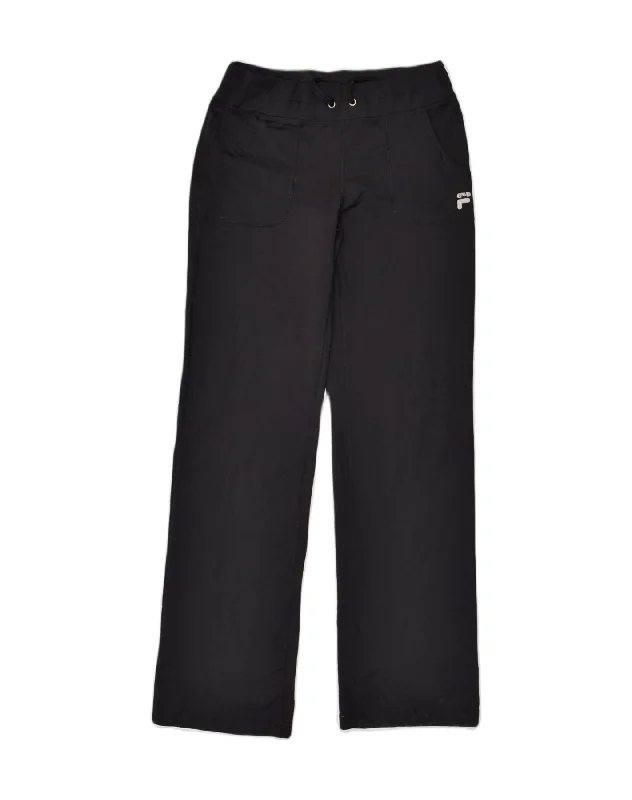 FILA Womens Tracksuit Trousers UK 14 Medium Black Trousers Bootcut Casual