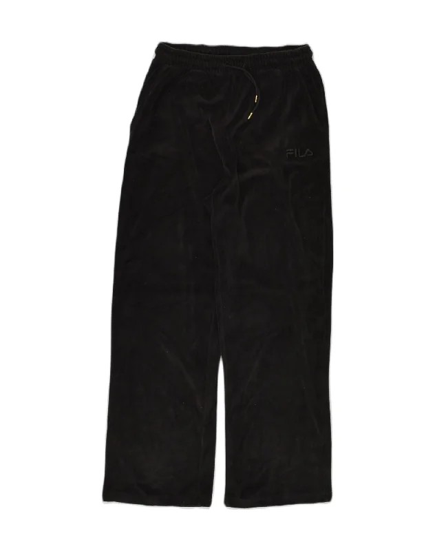 FILA Womens Tracksuit Trousers UK 6 XS Black Cotton Trousers Ceremony Elegant