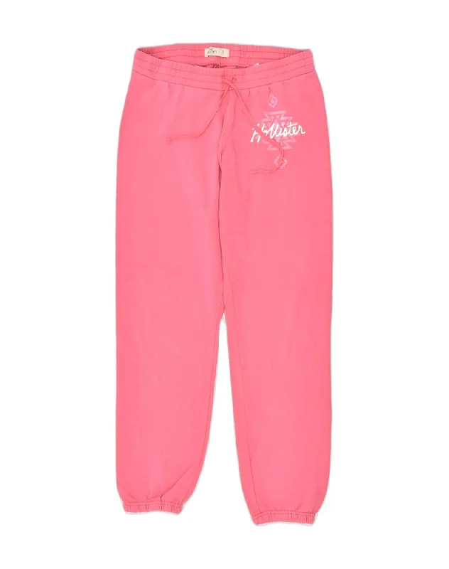 HOLLISTER Womens Tracksuit Trousers Joggers UK 10 Small  Pink Cotton