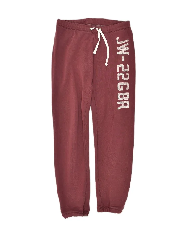 JACK & JONES Womens Graphic Tracksuit Trousers Joggers UK 8 Small Maroon Trousers practical durable