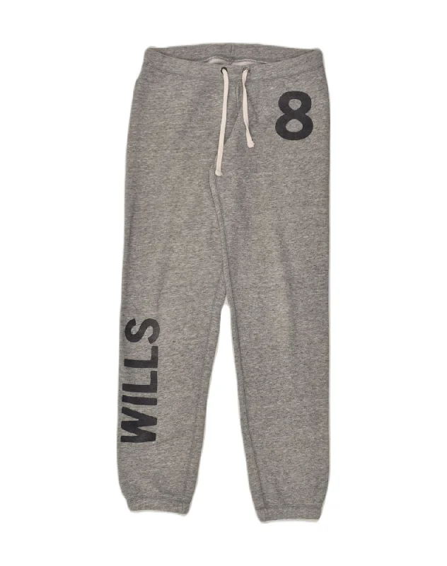 JACK WILLS Womens Graphic Tracksuit Trousers Joggers UK 6 XS Grey Cotton Trousers chic elegant JACK WILLS Womens Graphic Tracksuit Trousers Joggers UK 6 XS Grey Cotton Trousers chic elegant