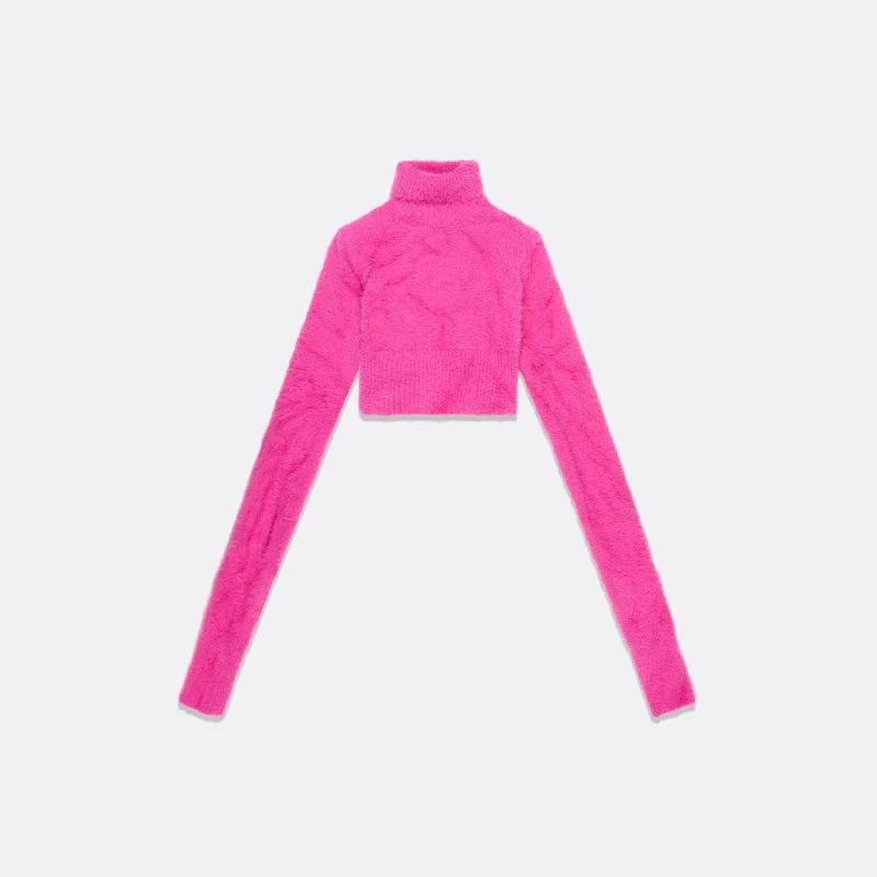 KNITTED HIGH COLLAR CROPPED SWEATER