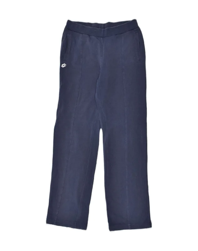 LOTTO Womens Tracksuit Trousers UK 12 Medium Navy Blue Cotton