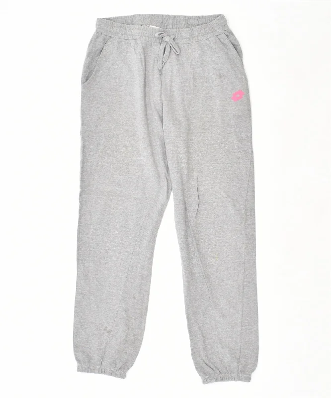 LOTTO Womens Tracksuit Trousers XL Grey Cotton