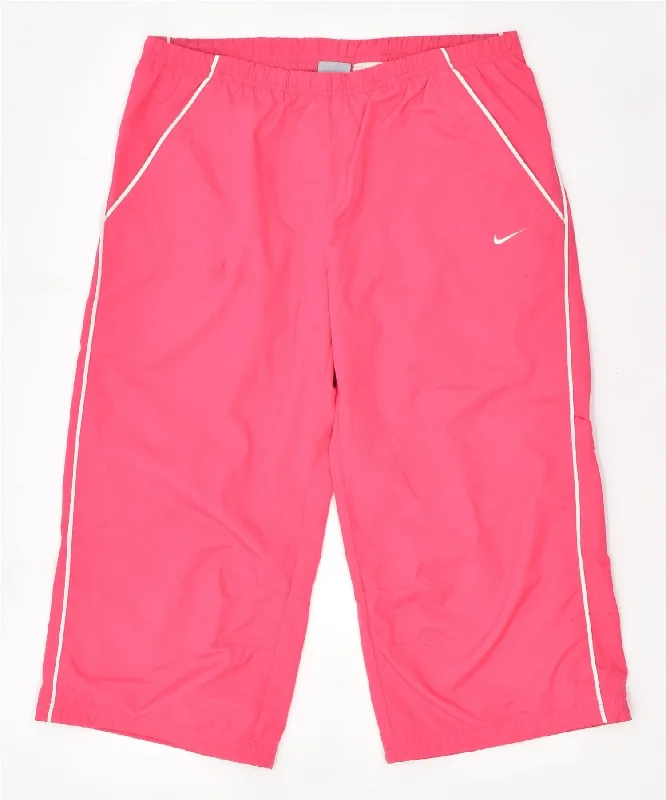 NIKE Womens Capri Tracksuit Trousers UK 18 XL Pink Polyester