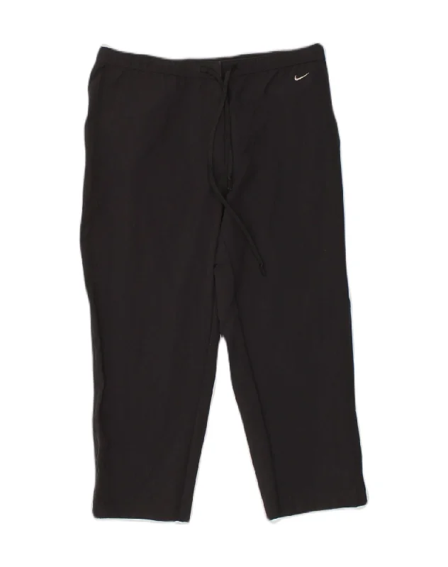 NIKE Womens Capri Tracksuit Trousers UK 8/10 Small Black Trousers cozy soft