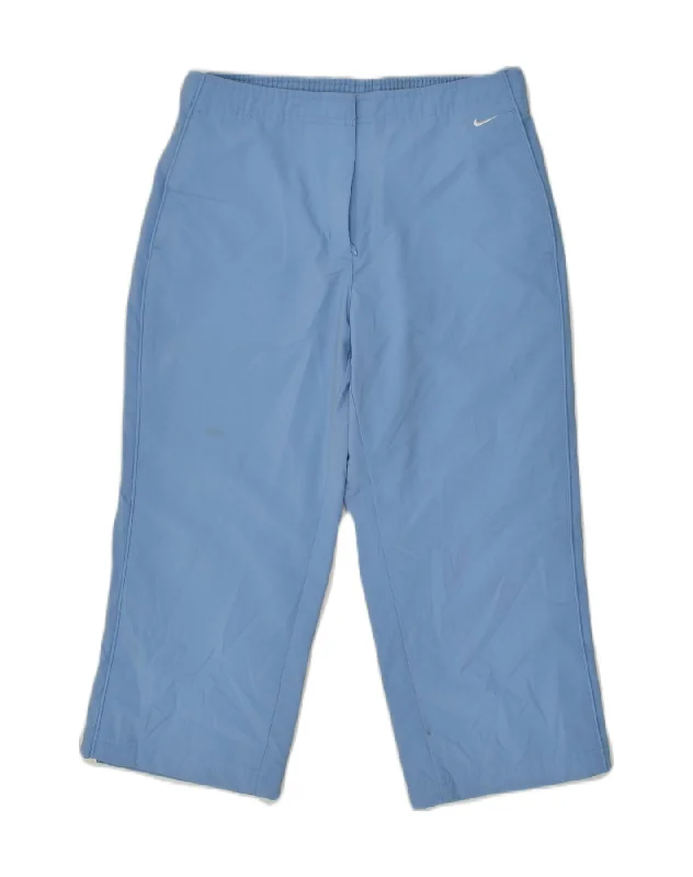 NIKE Womens Capri Tracksuit Trousers UK 8-10 Small Blue Polyester Trousers Pleated Formal NIKE Womens Capri Tracksuit Trousers UK 8-10 Small Blue Polyester Trousers Pleated Formal