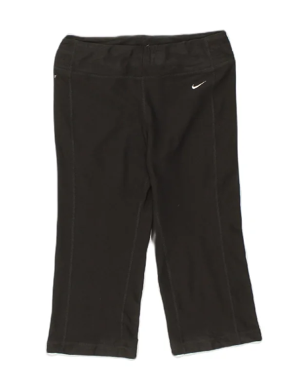 NIKE Womens Dri Fit Capri Tracksuit Trousers UK 10 Small Black Polyester Trousers Harem Relaxed Fit NIKE Womens Dri Fit Capri Tracksuit Trousers UK 10 Small Black Polyester Trousers Harem Relaxed Fit