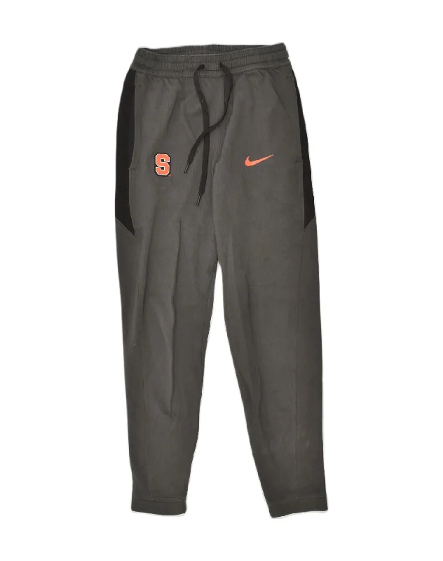 NIKE Womens Dri Fit Tracksuit Trousers Joggers UK 10 Small Grey Polyester Trousers Brand Named