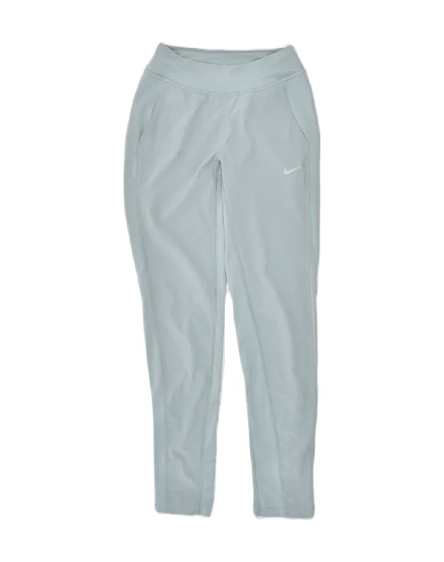 NIKE Womens Dri Fit Tracksuit Trousers UK 4 XS Blue Polyester Trousers sophisticated sleek NIKE Womens Dri Fit Tracksuit Trousers UK 4 XS Blue Polyester Trousers sophisticated sleek