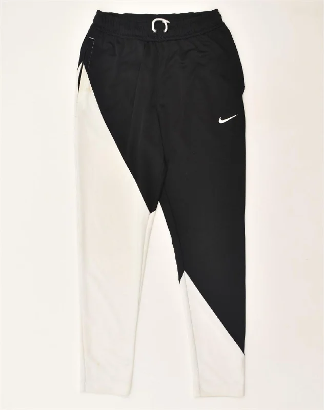 NIKE Womens Graphic Slim Tracksuit Trousers UK 10 Small Black Colourblock Trousers Striped Patterned NIKE Womens Graphic Slim Tracksuit Trousers UK 10 Small Black Colourblock Trousers Striped Patterned