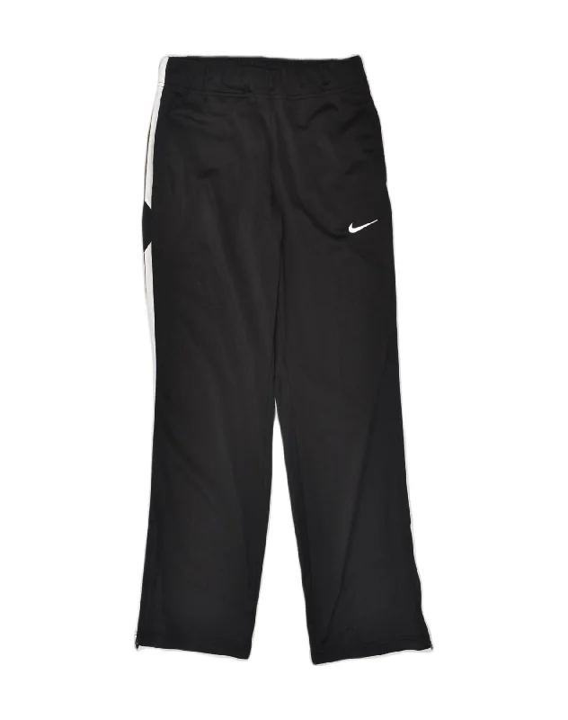 NIKE Womens Tracksuit Trousers UK 10 Small Black Polyester Trousers Lace Delicate