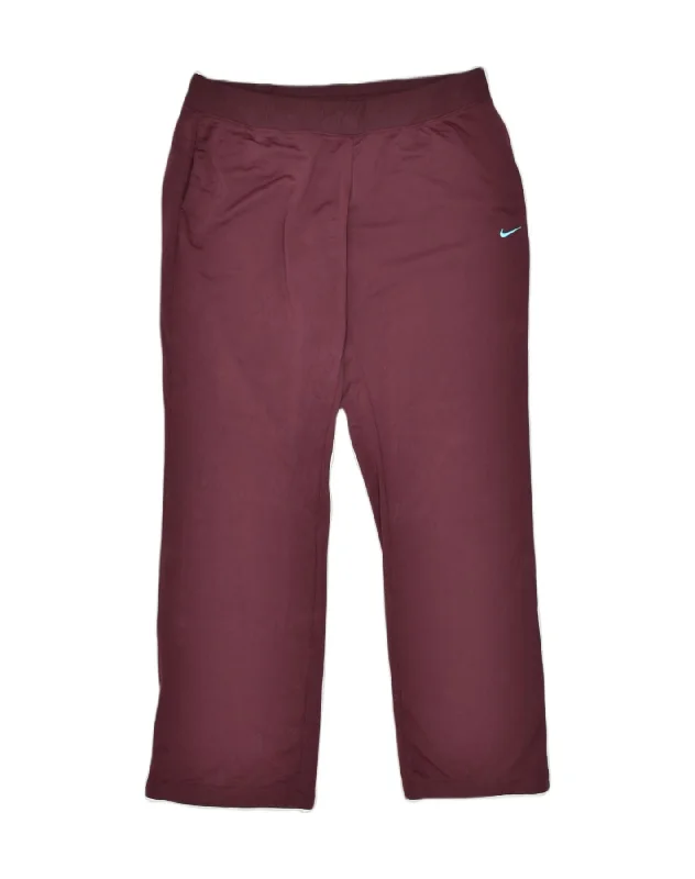 NIKE Womens Tracksuit Trousers XL Maroon Polyester