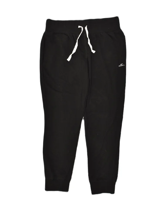 O'NEILL Womens Tracksuit Trousers Joggers Large Black Cotton Trousers Handmade Artisanal