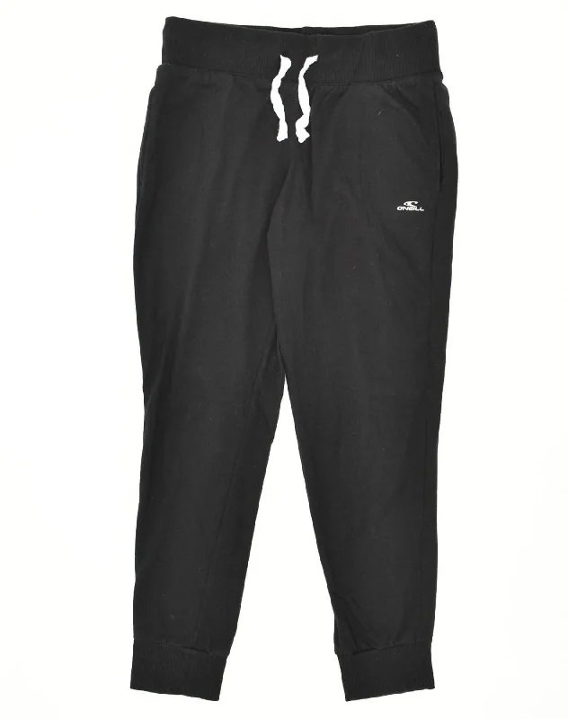 O'NEILL Womens Tracksuit Trousers Joggers UK 12 Medium Black Cotton Trousers fashionable chic