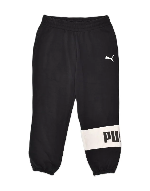 PUMA Womens Graphic Tracksuit Trousers Joggers UK 12 Medium Black Trousers Solid Black PUMA Womens Graphic Tracksuit Trousers Joggers UK 12 Medium Black Trousers Solid Black