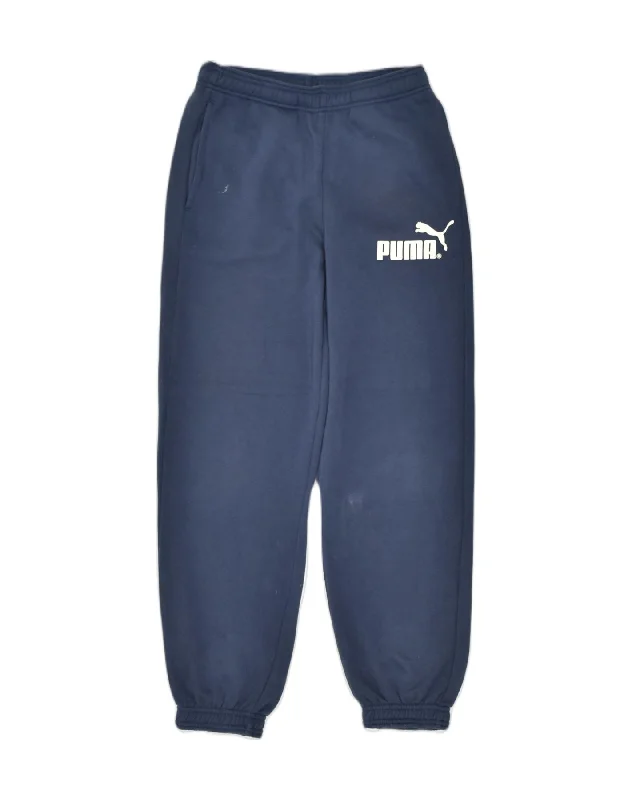 PUMA Womens Graphic Tracksuit Trousers Joggers UK 12 Medium Navy Blue