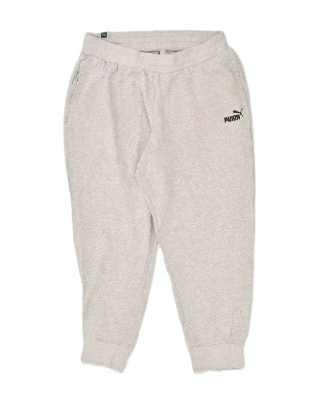 PUMA Womens Tracksuit Trousers Joggers UK 18 XL Grey Cotton Trousers trendy modern
