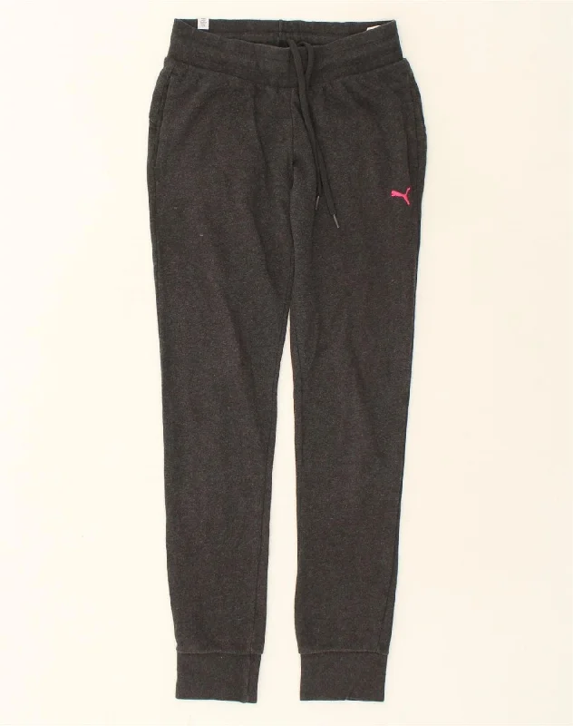 PUMA Womens Tracksuit Trousers Joggers UK 8 Small  Grey Cotton Trousers Top Rated