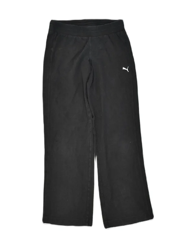 PUMA Womens Tracksuit Trousers UK 12 Medium Black Cotton