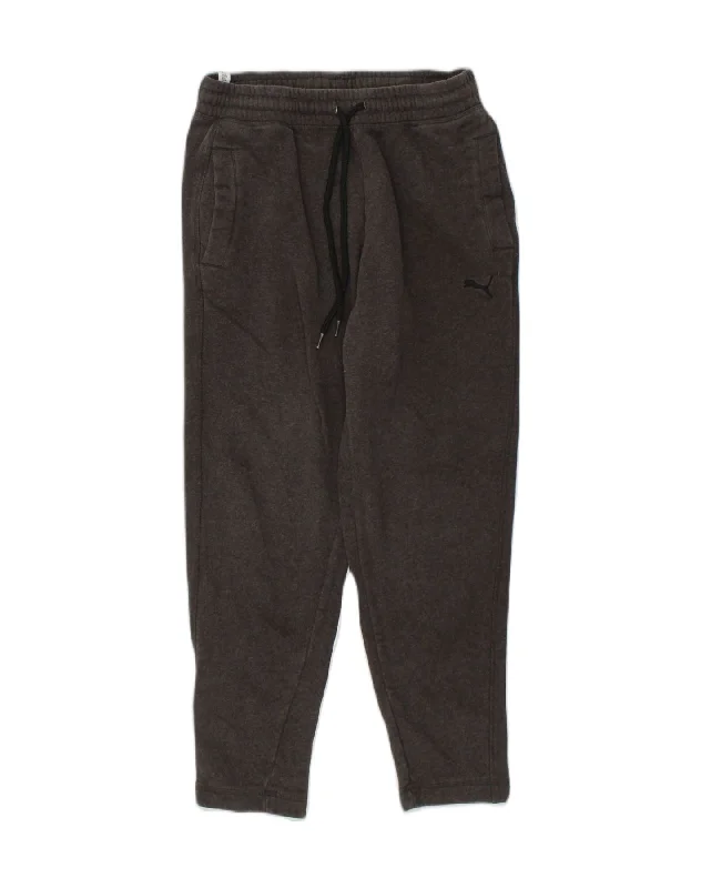PUMA Womens Tracksuit Trousers UK 12 Medium Grey Cotton Trousers Versatile Stylish