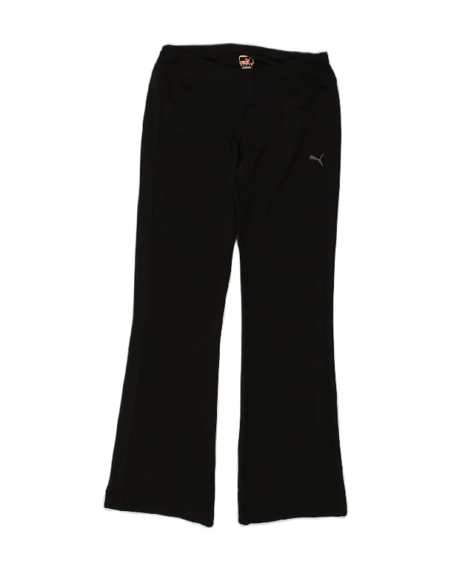 PUMA Womens Tracksuit Trousers UK 14 Large Black Polyester Trousers Floral Bohemian