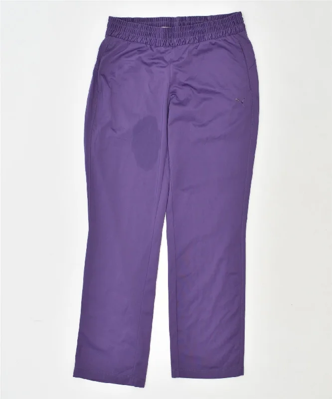 PUMA Womens Tracksuit Trousers UK 14 Large Purple Polyester