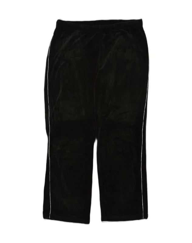 RALPH LAUREN Womens Tracksuit Trousers UK 18 XL Black Cotton Trousers Yoga Stretchy