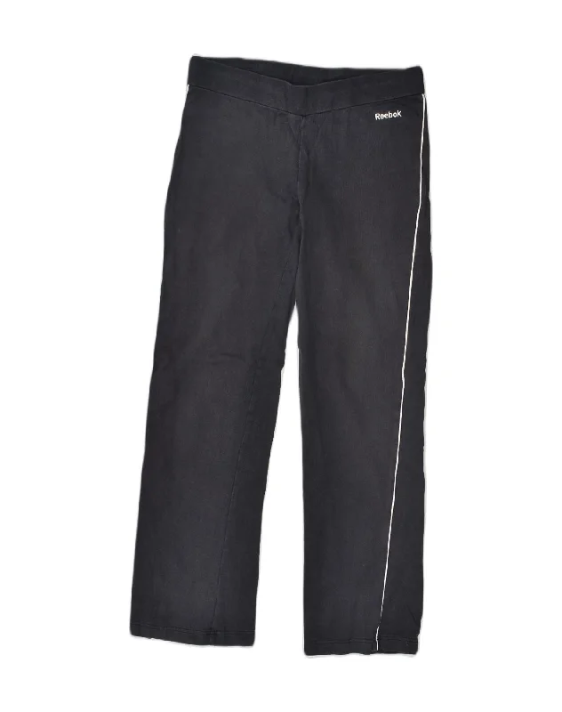 REEBOK Womens Tracksuit Trousers UK 14 Large Navy Blue Trousers Party Sparkling