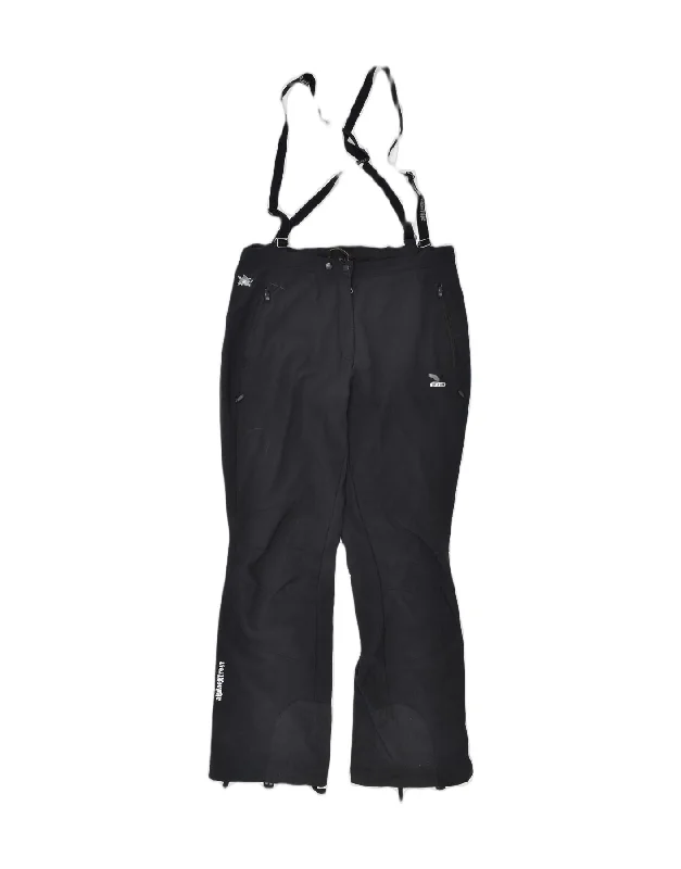 SALEWA Womens Dungarees Windbreaker Trousers UK 16 Large W32 L33 Black