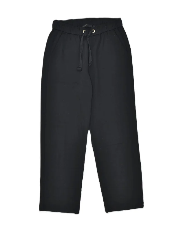 SISLEY Womens Tracksuit Trousers IT 42 Medium Black Cotton