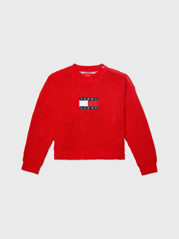 Port Access Flag Sweater (Womens) - Blush Red