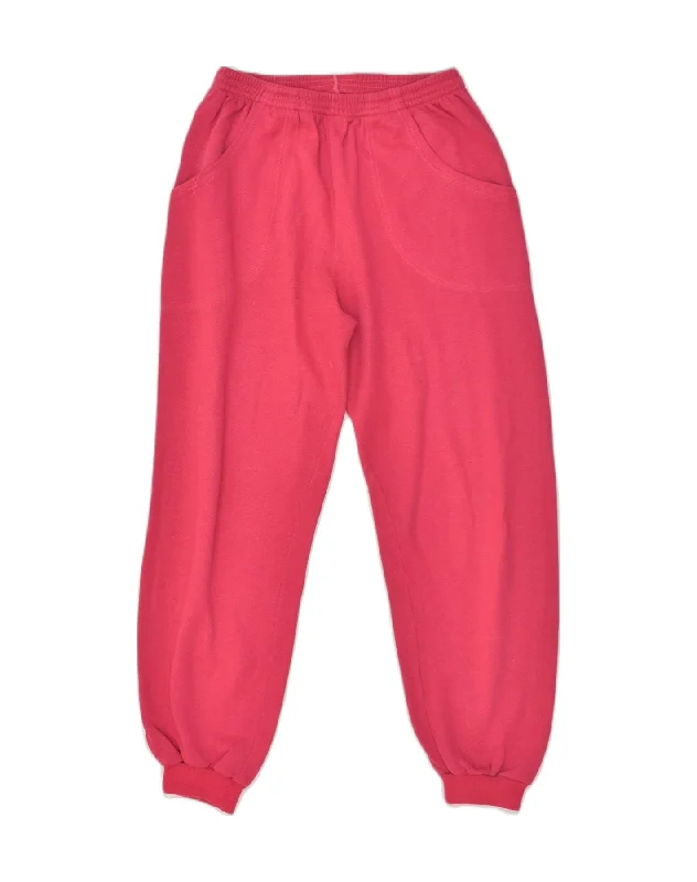 VINTAGE Womens Tracksuit Trousers Joggers UK 14 Large Pink Cotton Trousers Wedding White VINTAGE Womens Tracksuit Trousers Joggers UK 14 Large Pink Cotton Trousers Wedding White